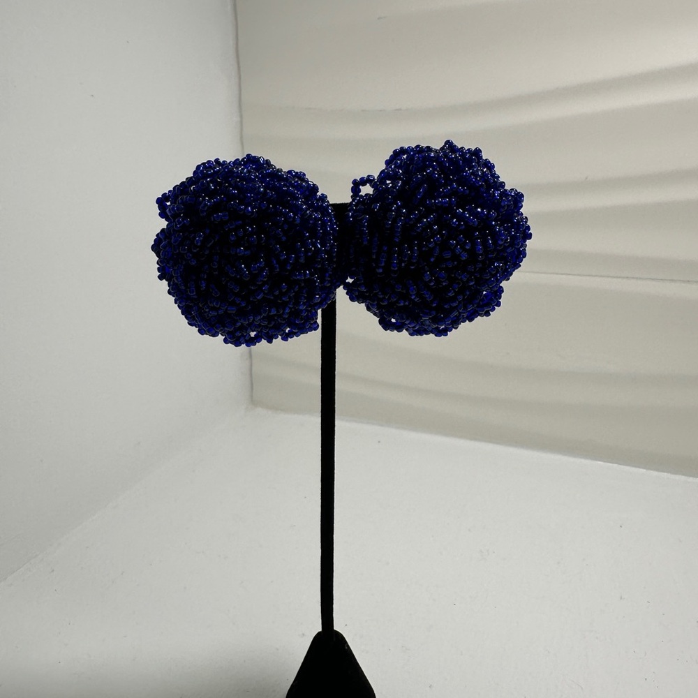 Vintage Large Beaded clip on earrings